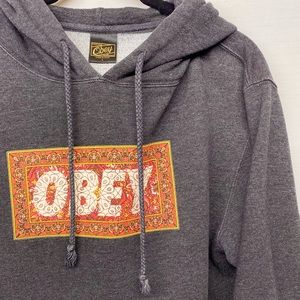 OBEY Logo Hoodie Sweatshirt Youth Size Large